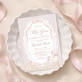 Silly Goose Flower Girl Baby Shower  Inbjudningar