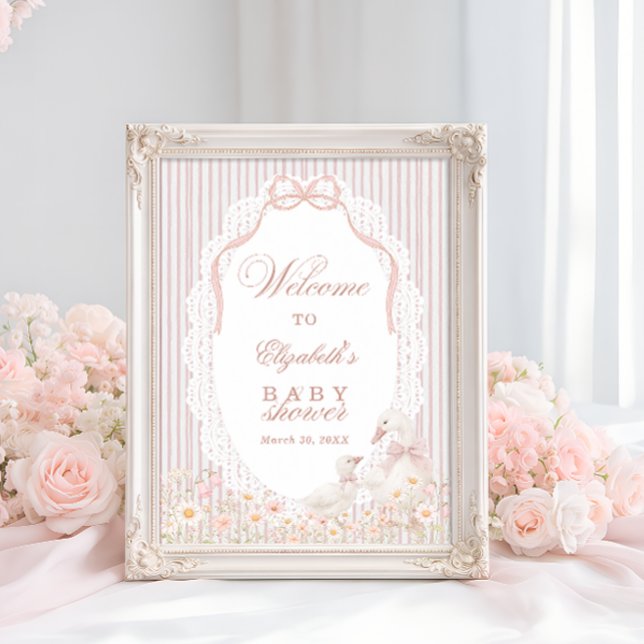 Silly Goose Flower Lace Girl Baby Shower Welcome Poster (Skapare uppladdad)