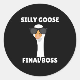 Silly Goose Funny Black Sticker Runt Klistermärke