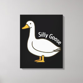 Silly Goose Funny Cartoon Goose Canvastryck