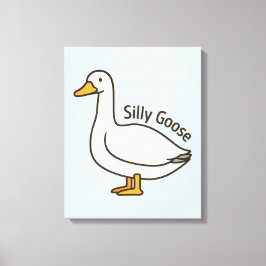 Silly Goose Funny Cartoon Goose Canvastryck