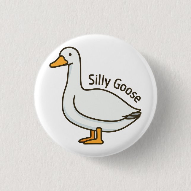 Silly Goose Funny Cartoon Goose Knapp (Framsida)