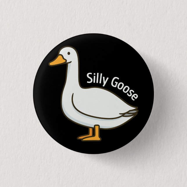 Silly Goose Funny Cartoon Goose Knapp (Framsida)