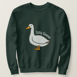 Silly Goose Funny Cartoon Goose Lång Ärmad Tröja