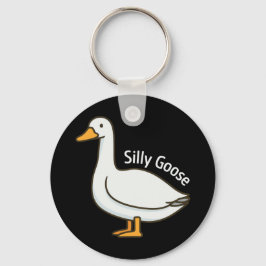 Silly Goose Funny Cartoon Goose Nyckelring