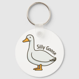 Silly Goose Funny Cartoon Goose Nyckelring