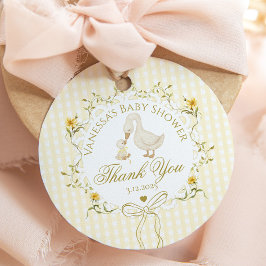 Silly Goose Gender neutral Gingham Thank you Gåvor Etiketter