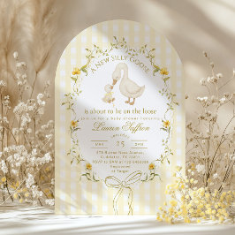 Silly Goose Gender neutral Whimsical Baby Shower Inbjudningar