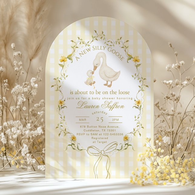 Silly Goose Gender neutral Whimsical Baby Shower Inbjudningar (Skapare uppladdad)