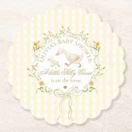 Silly Goose Gender neutral Yellow Baby Shower Underlägg Papper