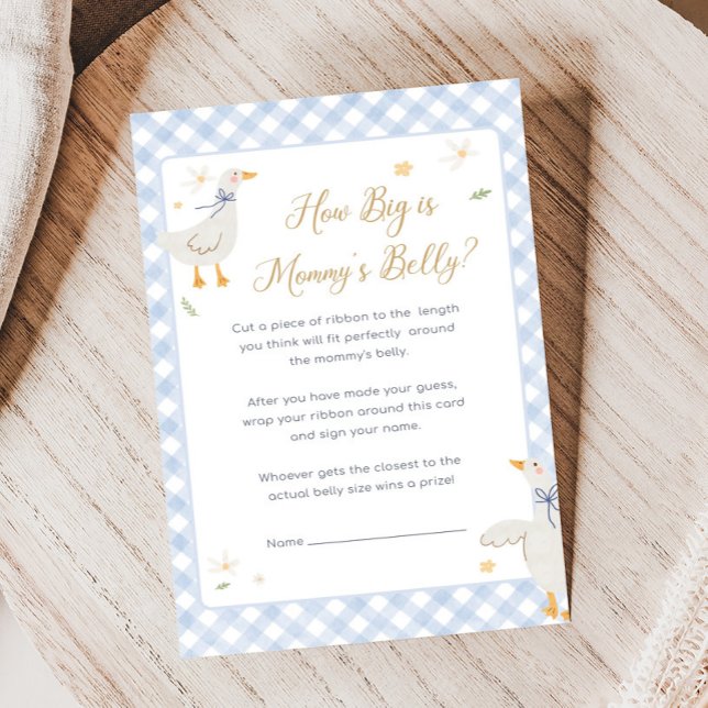 Silly Goose Gingham Baby Shower How Big is Game (Silly Goose Baby Shower Game)