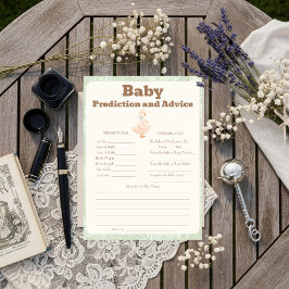 Silly Goose Green Baby Predictions & Advice Card Inbjudningar