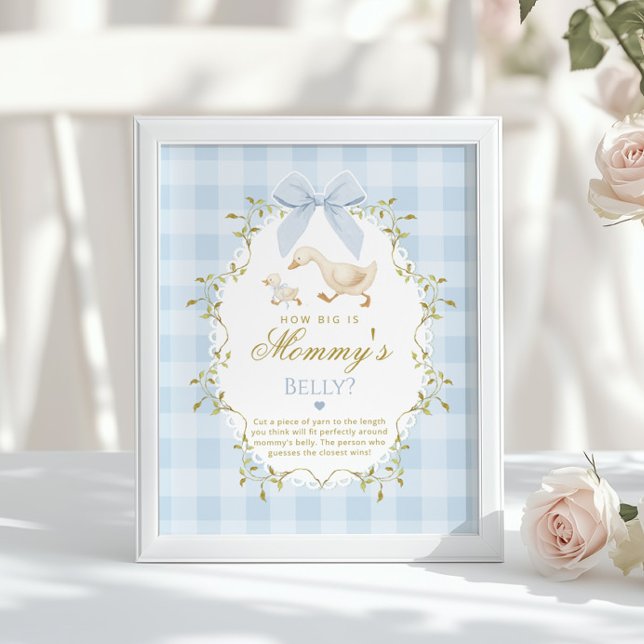 Silly Goose How big is belly Blue Gingham Poster (Skapare uppladdad)