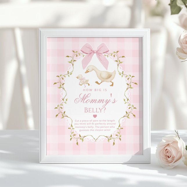 Silly Goose How big is mommys belly Pink Gingham Poster (Skapare uppladdad)