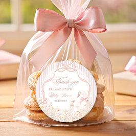 Silly Goose Lace Wildflower Pink Baby Shower Runt Klistermärke