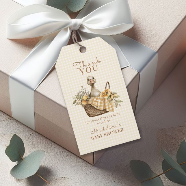 Silly Goose Lemon Baby Shower Thank You Presentetikett (Skapare uppladdad)