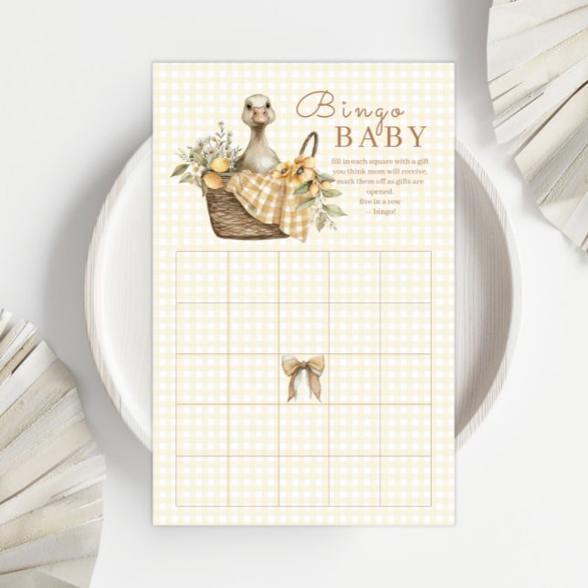 Silly Goose Lemon Watercolor Baby Shower Bingo (Skapare uppladdad)