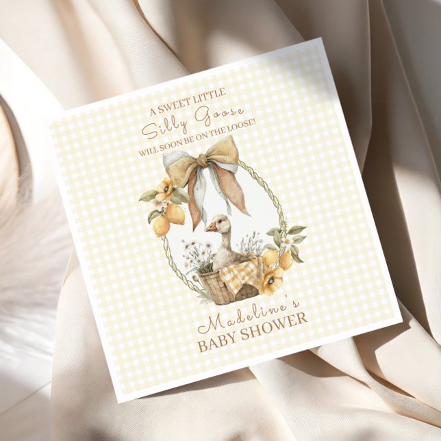 Silly Goose Lemon Watercolor Baby Shower Pappersservett (Skapare uppladdad)