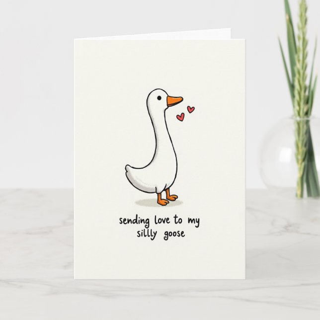 Silly Goose Love Card Kort (Framsida)