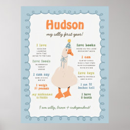 Silly Goose milstolps tavla, utskrivbar en dum Poster