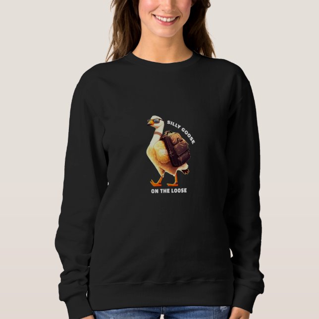Silly Goose On The Loose Cute Bird Boys Girls T Shirt (Framsida)