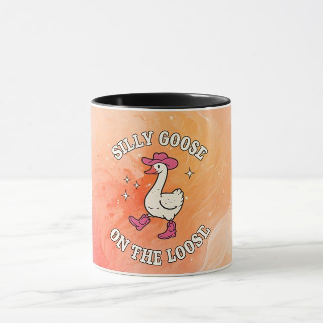Silly Goose On The Loose-Mugg – Rolig gås-kaffe  Mugg (Center)