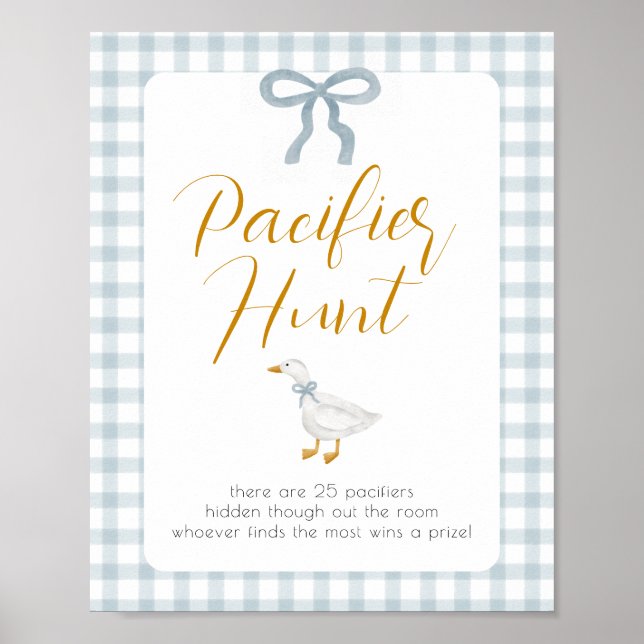 Silly Goose Pacifier Hunt Baby Shower Game  Poster (Framsidan)