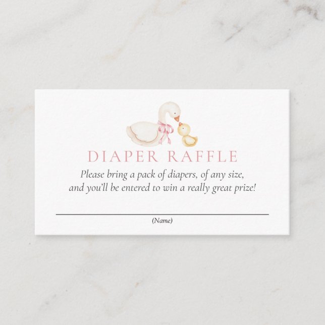 Silly Goose Pink Floral Diaper Raffle Card Tilläggskort (Framsida)