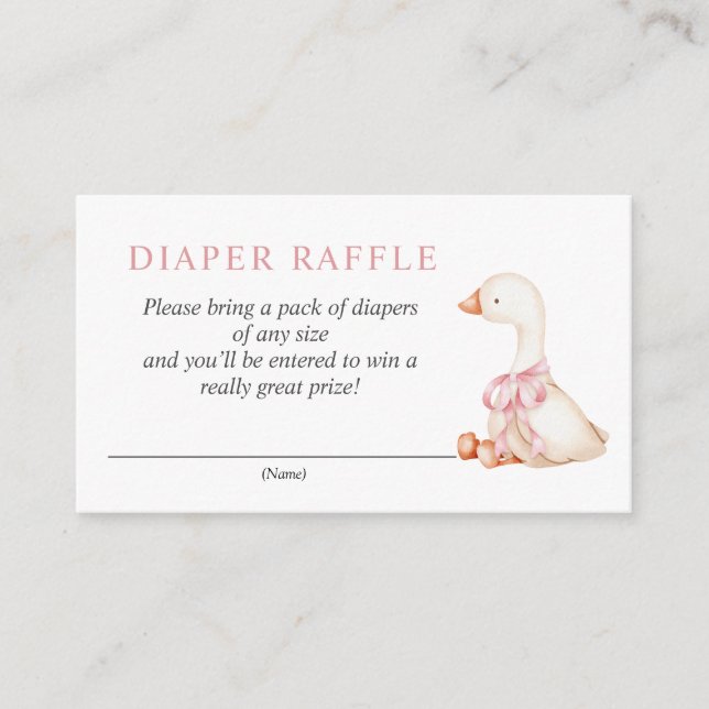 Silly Goose Pink Floral Diaper Raffle Card Tilläggskort (Framsida)