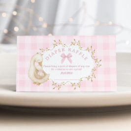 Silly Goose Pink Gingham Diaper raffle ticket Tilläggskort