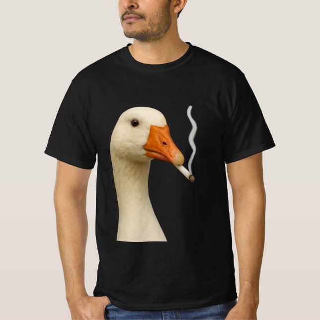 Silly Goose Rök Meme | Rökande Goose Cigaret  T Shirt (Framsida)