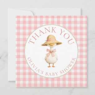 Silly Goose Rosa Rutigt Tack Baby Shower Kort
