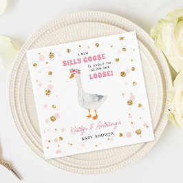 Silly Goose Rosa Vattenfärg Flicka Barnkalas Pappersservett