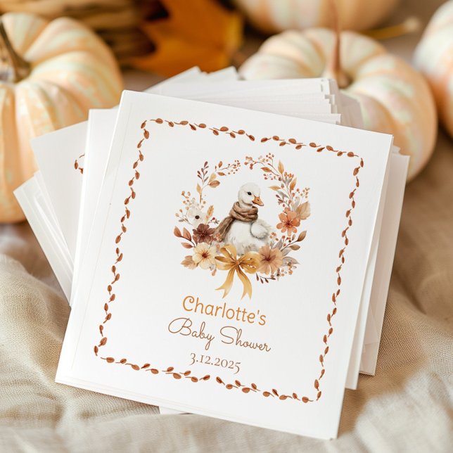 Silly Goose Rustic Fall Baby shower Tack Pappersservett (Skapare uppladdad)