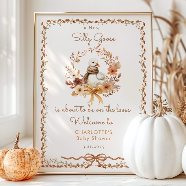 Silly Goose Rustic Fall Baby Shower Welcome Poster (Skapare uppladdad)