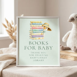 Silly Goose Sage-böcker för Baby Shower-skylt Poster