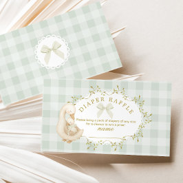 Silly Goose Sage  Bow Gingham Diaper raffle ticket Tilläggskort