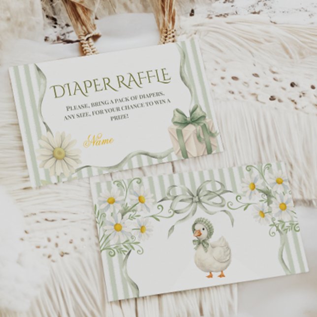 Silly Goose Sage Green Neutral Baby Shower Diaper Tilläggskort (Skapare uppladdad)