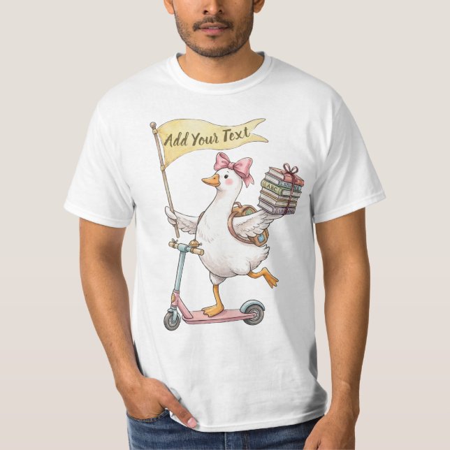  Silly Goose Scooter  Anpassningsbar för skolstart T Shirt (Framsida)