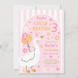 Silly Goose Silly-Brating Three Birthday Party  Inbjudningar