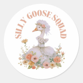 Silly Goose Squad Sängvät Bröllopsskämt Runt Klistermärke