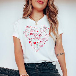 Silly Goose Valentine Heart | Funny Cute Goose  T Shirt