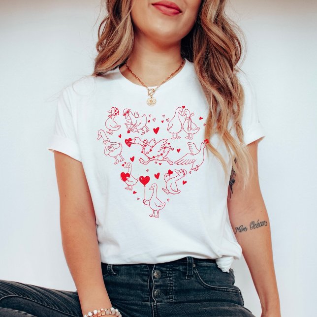 Silly Goose Valentine Heart | Funny Cute Goose  T Shirt (Skapare uppladdad)