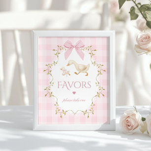 Silly Goose Whimsical Favors Rosa rutig Poster