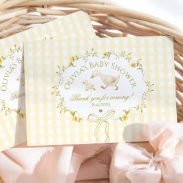 Silly Goose Wildflower Gingham Baby Shower Tack Kort