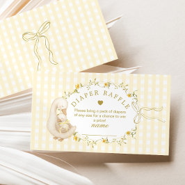 Silly Goose Yellow Gingham Diaper raffle ticket Tilläggskort