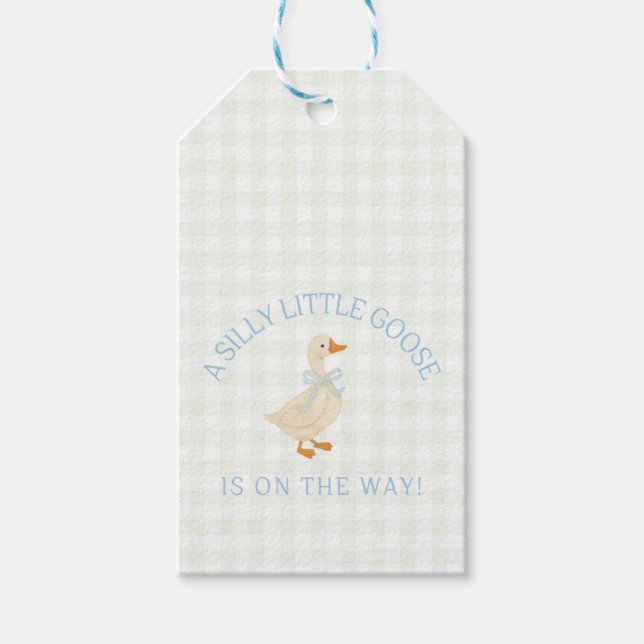 Silly Little Goose Baby Shower  Presentetikett (Framsidan)