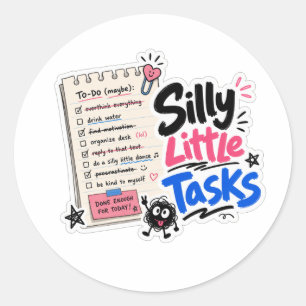 Silly Little Tasks Runt Klistermärke