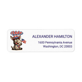 Silly Patriotic Donkey Vote Return Address Returadress Etikett
