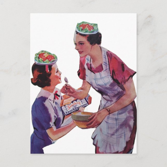 Silly Salad Hats collage Vykort (Framsida)